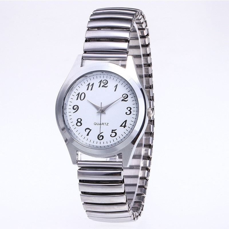 Montre Argent en acier inoxydable bracelet élastique