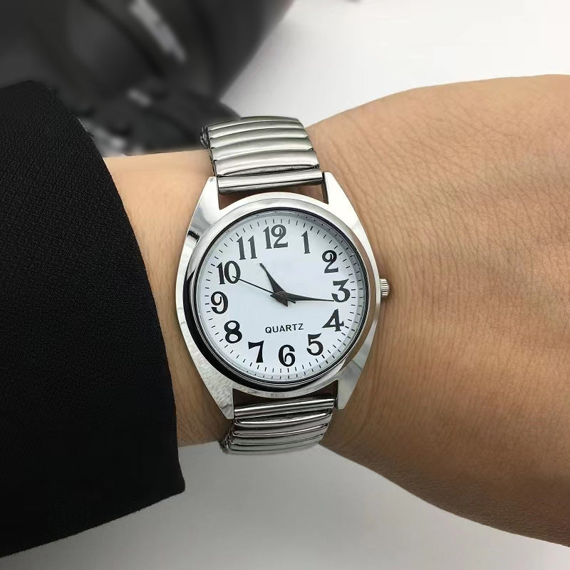 Montre Argent en acier inoxydable bracelet élastique