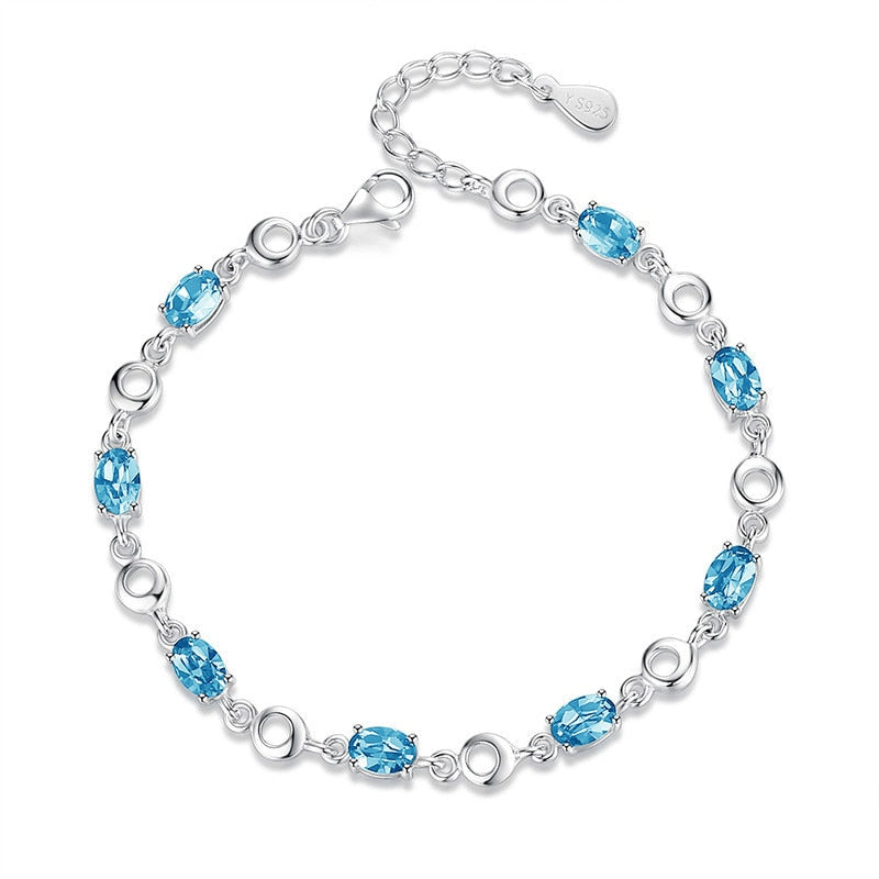 Bracelet en topaze bleue