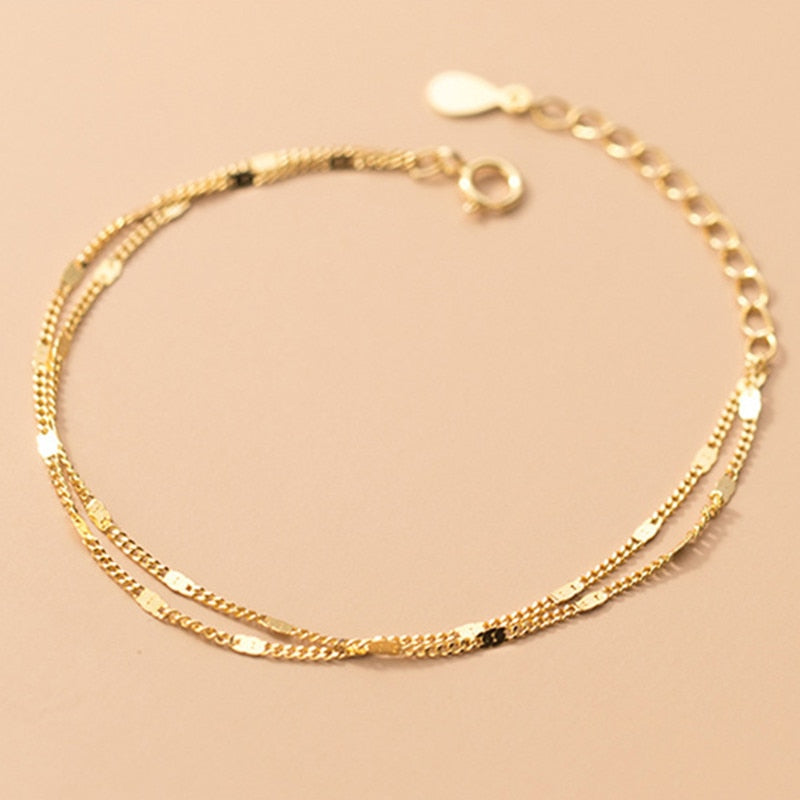 Bracelet minimaliste double chaîne