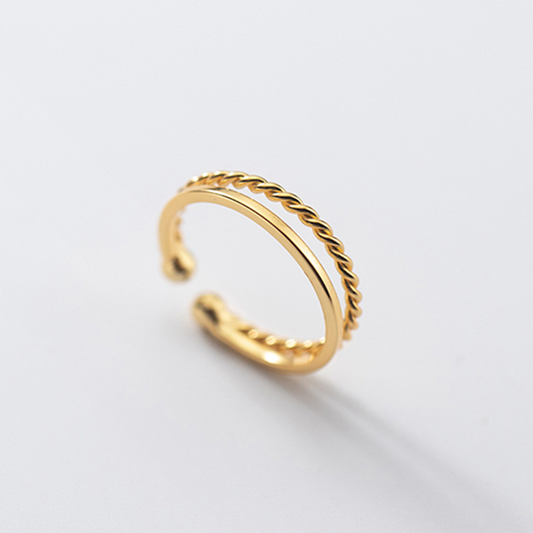 Bague minimaliste Double torsion