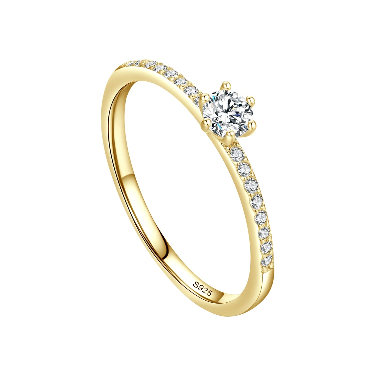 Bague classiques Zircon clair scintillant