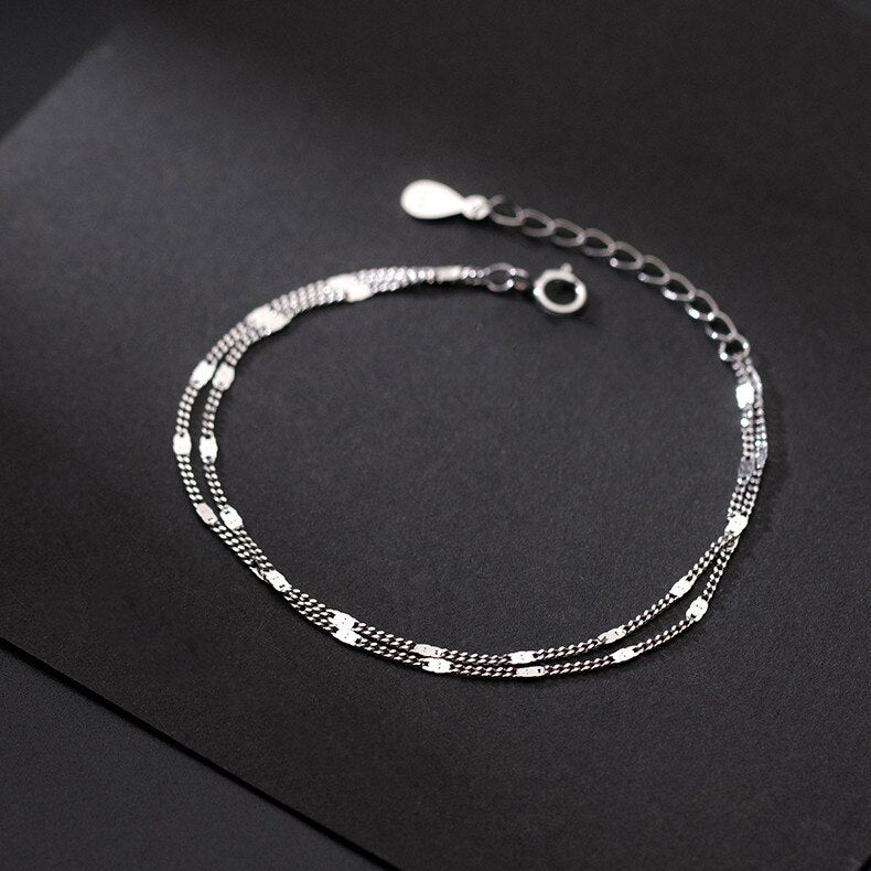 Bracelet minimaliste double chaîne