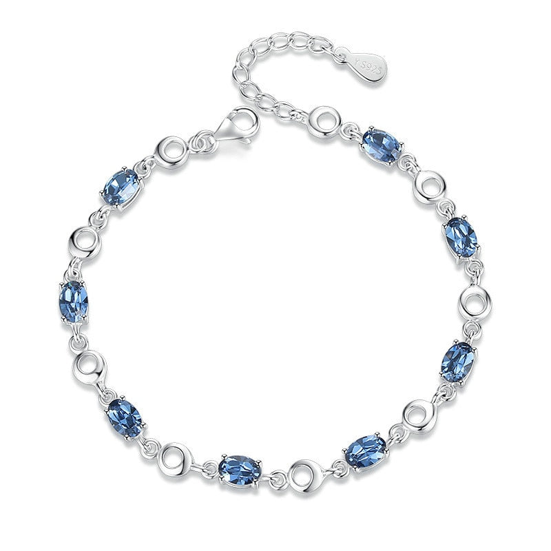 Bracelet en topaze bleue