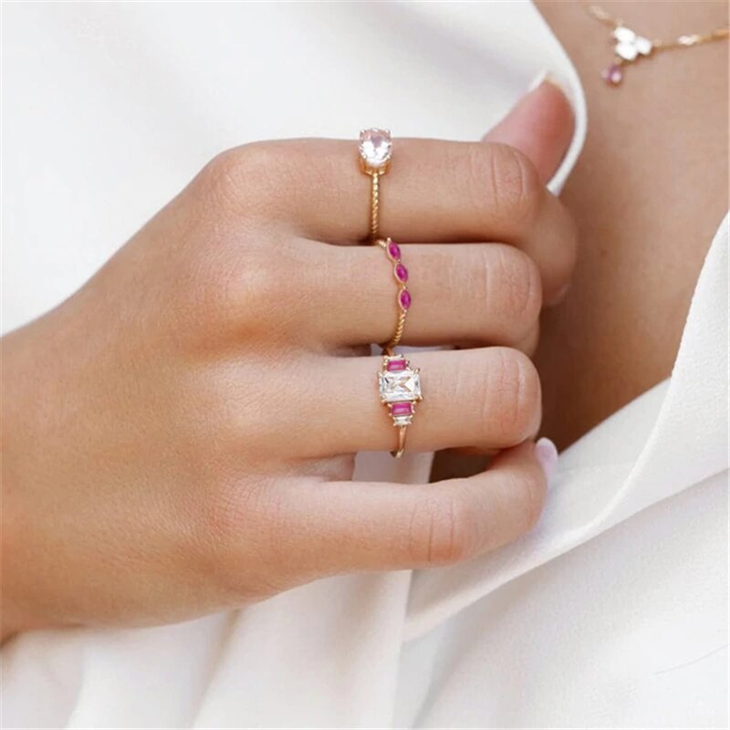 Bague en cristaux roses