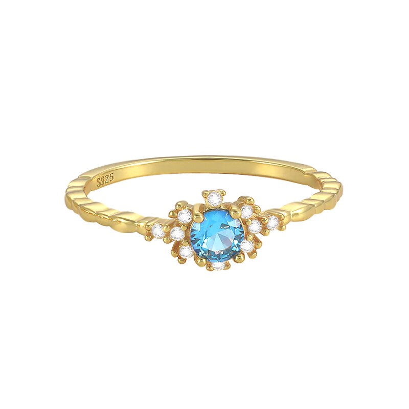 Bague en Zircon bleu de mer