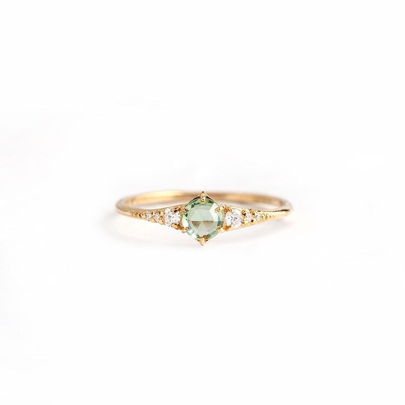 Bague en Zircon vert clair