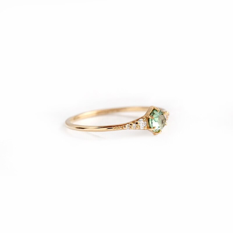 Bague en Zircon vert clair